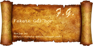 Fekete Gábor névjegykártya