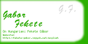 gabor fekete business card
