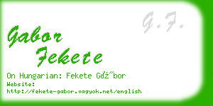 gabor fekete business card